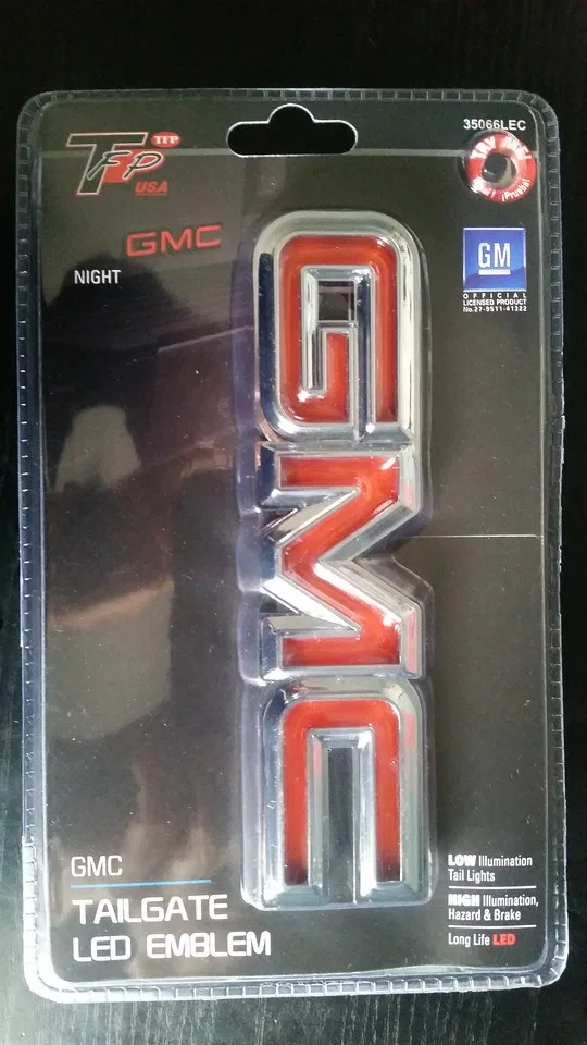 35066LEC – INT TRIM TFP Emblem, LED GMC Logo Tailgate Chrome Plated